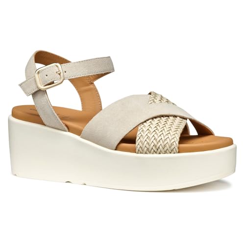 Geox Damen D XAND 2.2S B Wedge Sandal, Lt Taupe, 37 EU von Geox