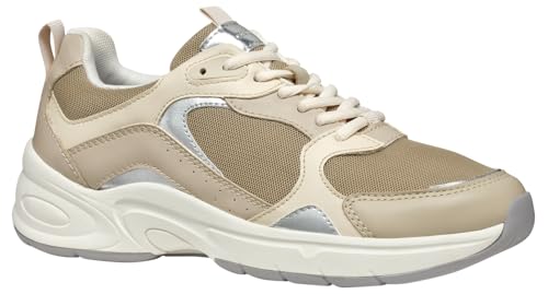 Geox Damen D ZARVIA A Sneaker, Lt Taupe/Papyrus, 38 EU von Geox