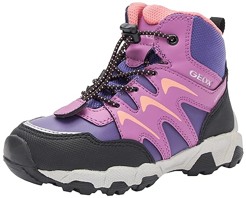 Geox Damen J MAGNETAR Girl B AB Sneaker, Violet/ORANGE, 37 EU von Geox