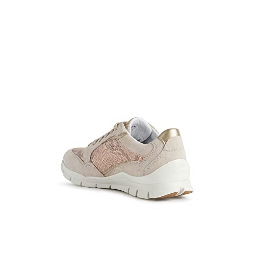 Geox Damen Low-Top Sneaker Sukie, Frauen Halbschuhe,lose Einlage,Freizeitschuhe,Laufschuhe,schnürschuhe,schnürer,Woman,Beige (Skin/Rose Gold),39 EU von Geox