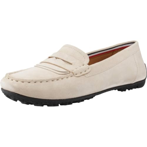 Geox Damen Slipper KOSMOPOLIS Grip, Frauen Slip On,lose Einlage,Slides,Schlupfschuhe,schluepfschuhe,Loafer,College Schuhe,Weiß (Off White),37 EU von Geox