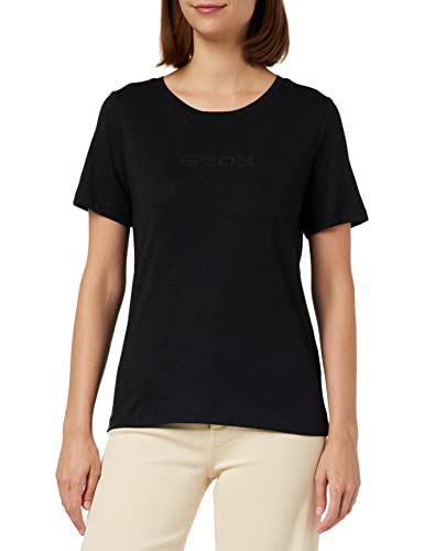 Geox Damen W T-shirt T Shirt, Schwarz, L EU von Geox