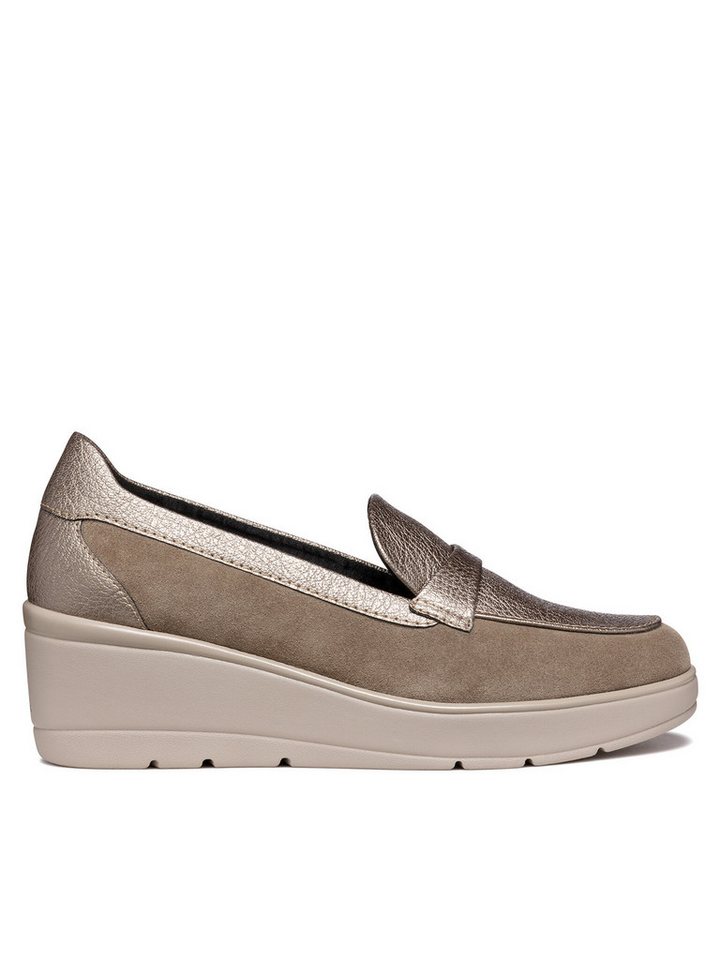 Geox Geox Damen Halbschuhe GEOX-D ILDE D46RAB 0222N C6029 Beige Bootsschuh von Geox