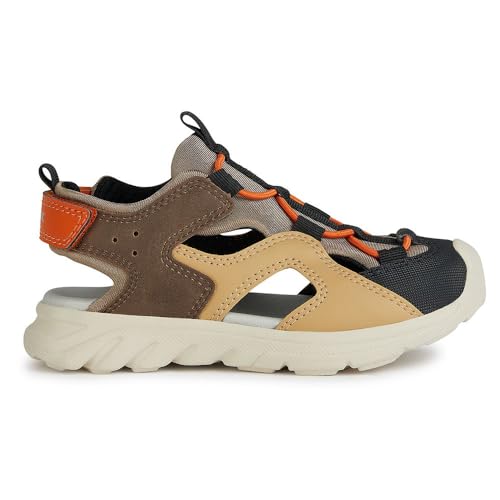 Geox Herren J AIRADYUM BO Sandal, Brown/DK BEIGE, 37 EU von Geox