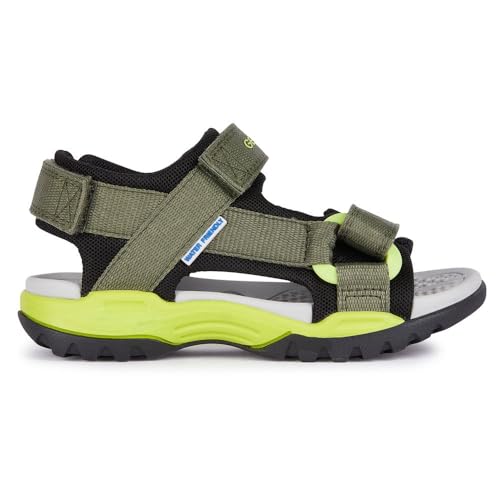 Geox Herren J Borealis Boy E Sandal, Military/Lime, 37 EU von Geox