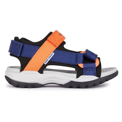 Geox Herren J Borealis Boy E Sandal, Navy/ORANGE, 37 EU von Geox