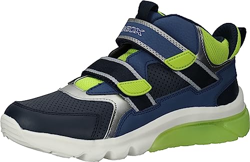 Geox Herren J CIBERDRON Boy Sneaker, Navy/Lime, 37 EU von Geox