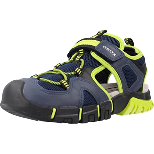 Geox Herren J DYNOMIX Boy Sandal, Navy/Lime, 37 EU von Geox