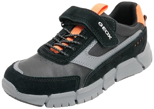 Geox Herren J FLEXYPER Boy A Sneaker, Black/ORANGE, 37 EU von Geox