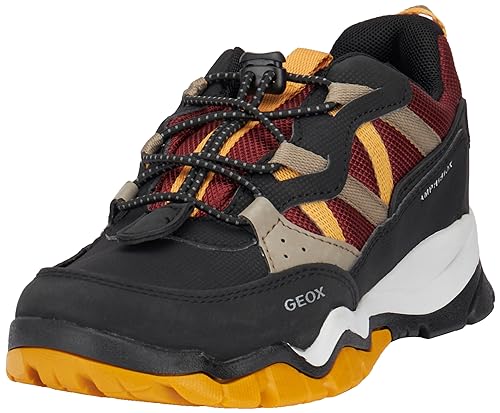 Geox Herren J MONTRACK Boy B ABX Sneaker, Black/Bordeaux, 37 EU von Geox