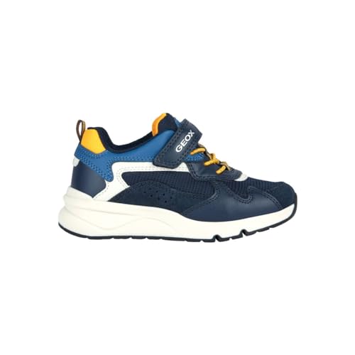 Geox Herren J ROONER Boy A Sneaker, Navy/Yellow, 37 EU von Geox