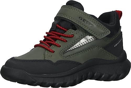 Geox Herren J SIMBYOS Boy B ABX Sneaker, DK Green/RED, 37 EU von Geox