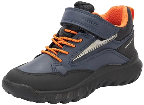 Geox Herren J SIMBYOS Boy B ABX Sneaker, Navy/ORANGE, 37 EU von Geox