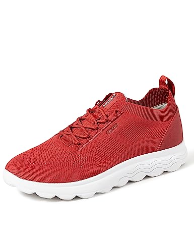 Geox Herren Spherica U Sneakers, Dark Red Light Grey, 41 EU Schmal von Geox