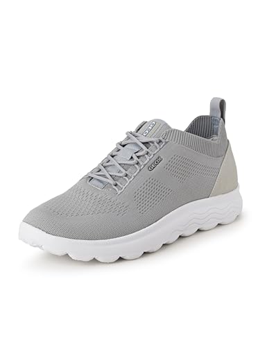 Geox Herren Spherica U Sneakers, Light Grey White, 40 EU Schmal von Geox