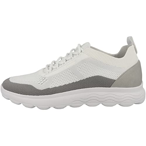 Geox Herren Spherica U Sneakers, White Light Grey, 42 EU Schmal von Geox