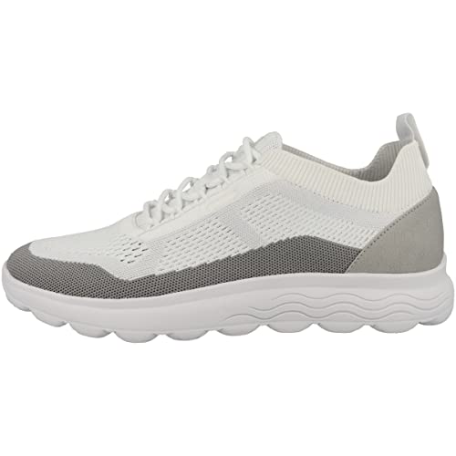 Geox Herren Spherica U Sneakers, White Light Grey, 43 EU Schmal von Geox