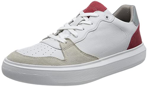 Geox Herren U DEIVEN Sneaker, White/DK RED, 42 EU von Geox