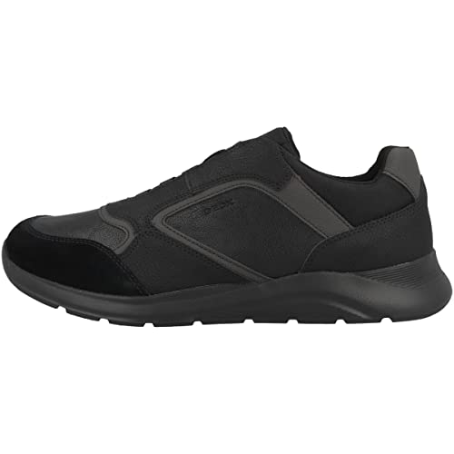 Geox Herren U Damiano B -NBK SYN+Wrinks Sneakers, Schwarz, 39 EU von Geox