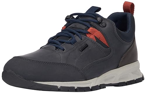 Geox Herren U Delray B ABX B Sneaker, Navy/DK ORANGE, 42 EU von Geox