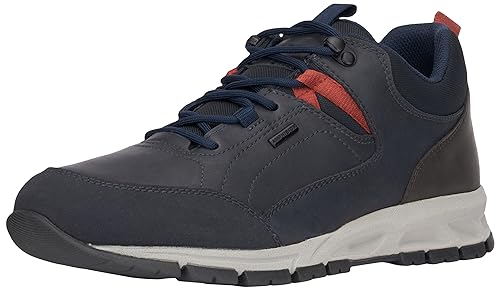 Geox Herren U Delray B ABX C Sneaker, Navy/DK ORANGE, 41 EU von Geox