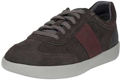 Geox Herren U RIETI A Sneaker, Graphite/Wine, 40 EU von Geox