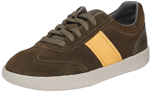 Geox Herren U RIETI A Sneaker, Military/Mustard, 43 EU von Geox