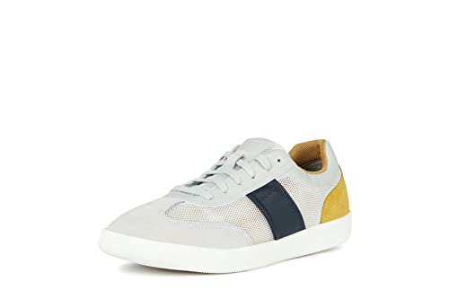 Geox Herren U RIETI Sneaker, Off White/LT Yellow, 44 EU von Geox