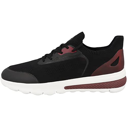 Geox U SPHERICA ACTIF Sneaker, Black/RED, 39 EU von Geox