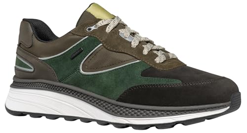 Geox Herren U SPHERICA ACTIF X1 Sneaker, DK Coffee/DK Green, 46 EU von Geox