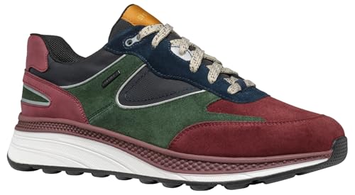 Geox Herren U SPHERICA ACTIF X1 Sneaker, Wine/DK Green, 42 EU von Geox