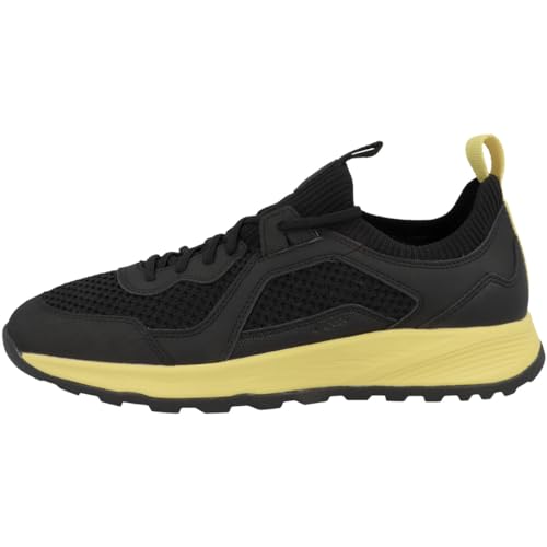 Geox Herren U TERRESTRE Sneaker, Black/Yellow, 43 EU von Geox