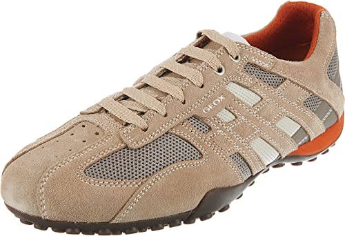 Geox Herren U Snake K Sneaker, Beige Dk Orange, 39 EU von Geox