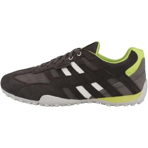 Geox Herren Uomo Snake A Sneaker, Graphite/Lime Green, 45 EU Geox Herren Uomo Snake A Sneaker, Graphite/Lime Green, 45 EU von Geox