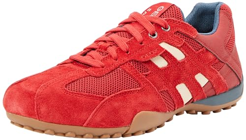 Geox Herren Uomo Snake A Sneaker, RED/White, 42 EU von Geox