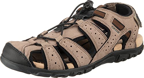 Geox Herren Uomo Sandal Strada B Sandalen,Taupe Black,39 EU von Geox