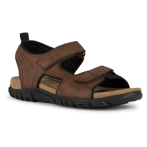 Geox Herren Uomo Strada B Sport Sandal, Dark Brown, 43 EU von Geox