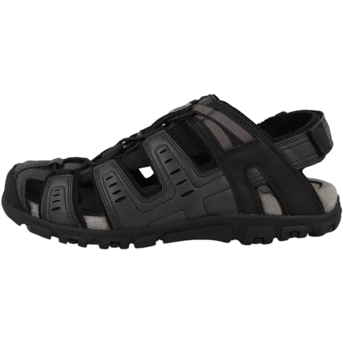 Geox Herren Uomo Strada C Sport Sandal, Black, 44 EU von Geox