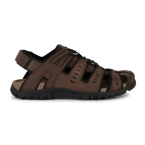 Geox Herren Uomo Strada C Sport Sandal, Dark Brown, 41 EU von Geox