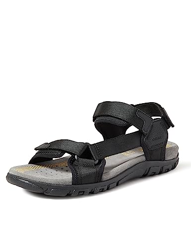 Geox Uomo Strada Sandal, Black, 39 EU von Geox