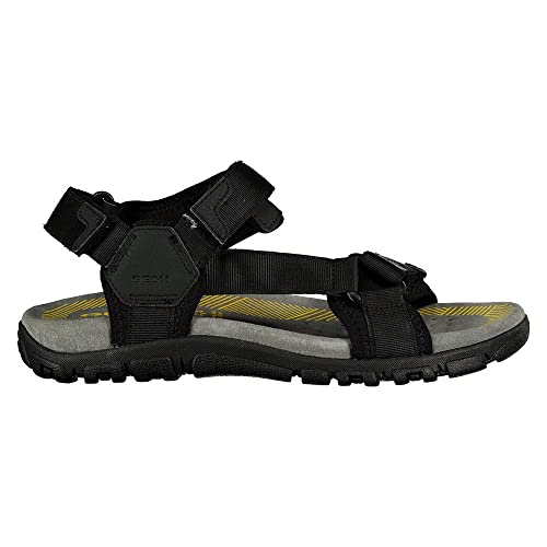 Geox Herren Uomo Strada Sandal, Black, 43 EU von Geox