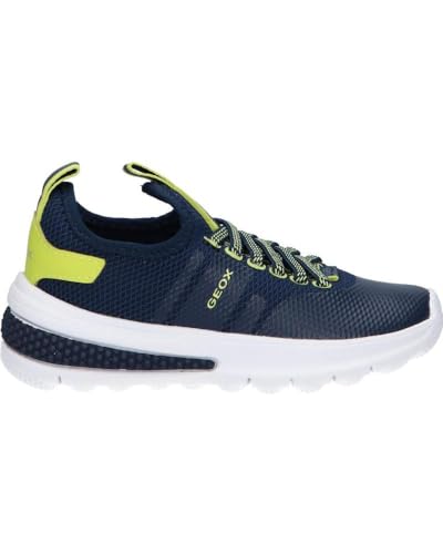 Geox J ACTIVART Boy B Sneaker, Navy/Lime Green, 28 EU von Geox