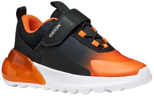Geox J ACTIVART ILLUMINUS Sneaker, Black/ORANGE, 38 EU von Geox