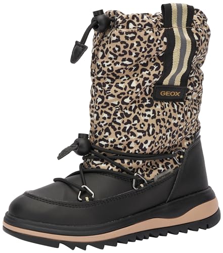 Geox J ADELHIDE Girl B AB Ankle Boot, Black/Gold, 28 EU von Geox