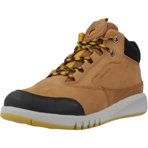 Geox J AERANTER Boy ABX Ankle Boot, Brown/DK Yellow, 39 EU von Geox