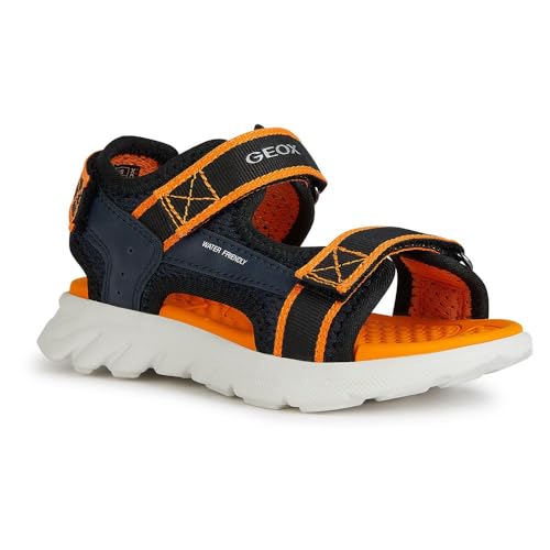 Geox J AIRADYUM BO Sandal, Navy/ORANGE, 36 EU von Geox