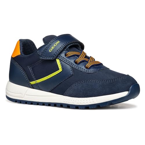 Geox J ALBEN Boy A Sneaker, Navy/Lime Green, 36 EU Geox J ALBEN Boy A Sneaker, Navy/Lime Green, 36 EU von Geox