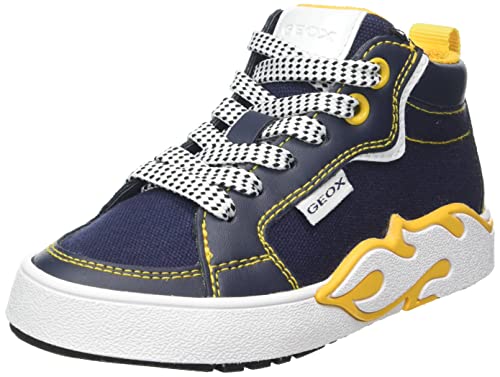 Geox J ALPHABEET Boy Sneaker, Navy/Yellow von Geox