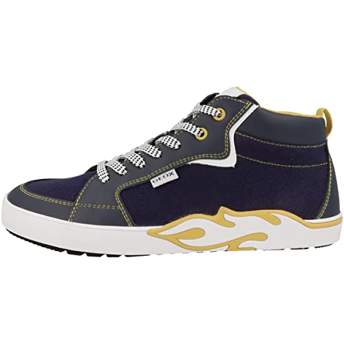Geox J ALPHABEET Boy Sneaker, Navy/Yellow, 39 EU von Geox
