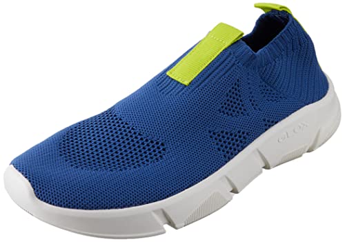 Geox J ARIL Boy Sneaker, AVIO/Lime, 28 EU Schmal von Geox